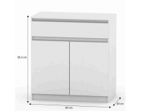 Dvojdverová komoda Hany 007 - biela