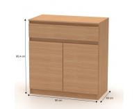 Dvojdverová komoda so zásuvkou Hany New 007 - buk