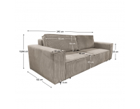 Rozkladacia pohovka s úložným priestorom Harpera Big Sofa - sivobéžová (taupe)