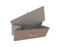 Komoda s látkovými boxami Hazel Typ 2 - čierna / béžová / hnedá