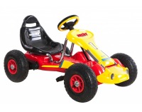 Detská šlapacia motokára 59788 - červená / žltá / čierna