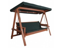 Drevená záhradná hojdačka Baharu - meranti / tmavozelená