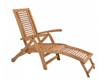 Polohovateľné drevené záhradné lehátko Camberet Lounger - akácia