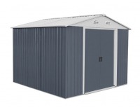 Plechový záhradný domček Plus 10x10 - sivá / biela