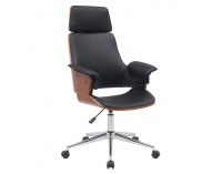Kancelárske kreslo Hektor - čierna / orech / chróm