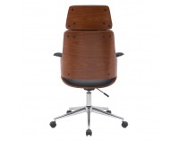 Kancelárske kreslo Hektor - čierna / orech / chróm