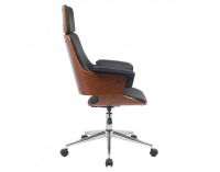 Kancelárske kreslo Hektor - čierna / orech / chróm