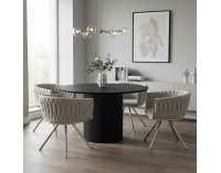 Otočné jedálenské kreslo Helin - svetlosivá (Velvet) / chróm