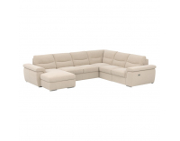 Rohová sedačka U s rozkladom a elektrickou funkciou výsuvu Hella Roh U P - béžová