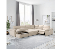 Rohová sedačka U s rozkladom a elektrickou funkciou výsuvu Hella Roh U P - béžová