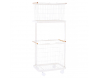 Viacúčelový regál s košíkmi na kolieskach Hermes - biela