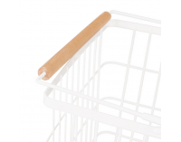 Viacúčelový regál s košíkmi na kolieskach Hermes - biela