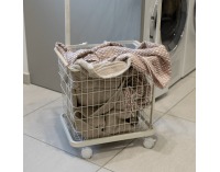 Viacúčelový regál s košíkmi na kolieskach Hermes - biela