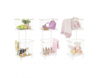 Viacúčelový regál s košíkmi na kolieskach Hermes - biela