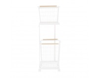 Viacúčelový regál s košíkmi na kolieskach Hermes - biela