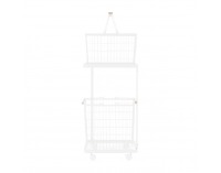 Viacúčelový regál s košíkmi na kolieskach Hermes - biela