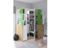 Študentská izba Hey - dub artisan / biela / zelená