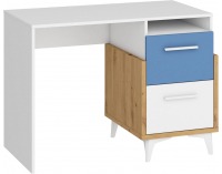 PC stôl Hey HEY-03 - dub artisan / biela / modrá