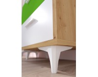 Komoda Hey HEY-07 - dub artisan / biela / zelená