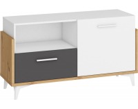 Komoda Hey HEY-08 - dub artisan / biela / grafit