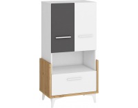 Regál Hey HEY-15 - dub artisan / biela / grafit