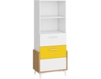 Regál Hey HEY-16 - dub artisan / biela / žltá