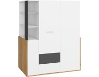 Šatníková skriňa Hey HEY-21 1D - dub artisan / biela / grafit