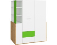 Šatníková skriňa Hey HEY-21 1D - dub artisan / biela / zelená