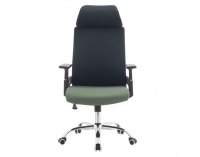 Kancelárske kreslo Holger - tmavosivá / zelená / chróm