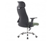 Kancelárske kreslo Holger - tmavosivá / zelená / chróm