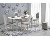 Rustikálny rozkladací jedálenský stôl Horacy - biela