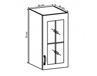 Horná kuchynská skrinka Layla G30S P - biela / sivá matná