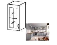 Horná kuchynská skrinka Layla G40S L - biela / sivá matná