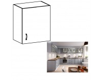 Horná kuchynská skrinka Layla G601F P - biela / sivá matná