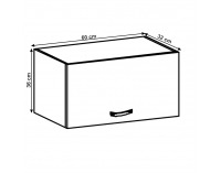 Horná kuchynská skrinka Layla G60KN - biela / sivá matná