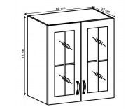 Horná kuchynská skrinka Layla G60S - biela / sivá matná