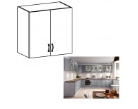 Horná kuchynská skrinka Layla G80 - biela / sivá matná