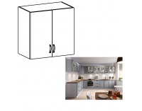 Horná kuchynská skrinka Layla G80 - biela / sivá matná