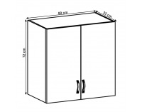 Horná kuchynská skrinka Layla G80 - biela / sivá matná