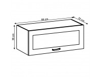 Horná kuchynská skrinka Layla G80KS - biela / sivá matná