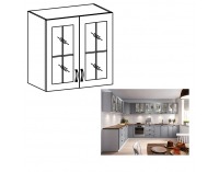 Horná kuchynská skrinka Layla G80S - biela / sivá matná