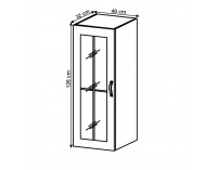 Horná kuchynská skrinka Layla W40S L - biela / sivá matná