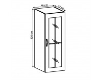 Horná kuchynská skrinka Layla W40S P - biela / sivá matná