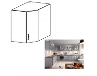 Horná rohová kuchynská skrinka Layla G60N - biela / sivá matná