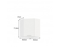 Horná rohová kuchynská skrinka Split 58x58 GN-72 1F - biela