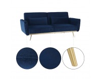 Rozkladacia pohovka Horsta - kráľovská modrá (Velvet) / zlatá