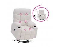 Masážne polohovacie kreslo Hudson - biela