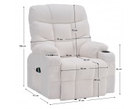 Masážne polohovacie kreslo Hudson - biela