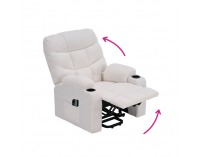 Masážne polohovacie kreslo Hudson - biela