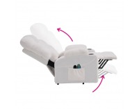 Masážne polohovacie kreslo Hudson - biela